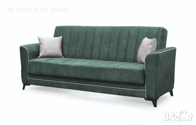 Диван 3-ка разтегателен с ракла MADRID 2 зелено/бежово Код P1661, снимка 5 - Дивани и мека мебел - 52932974