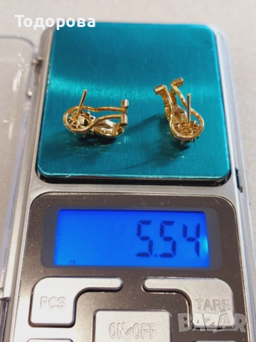 Затни 18каратови обеци с инкрустирани изумруди, снимка 6 - Обеци - 53395763