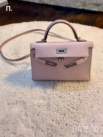 Hermès Mauve Pale Epsom Mini Kelly Sellier 20 Palladium Hardware, 2023, снимка 3 - Чанти - 53226155