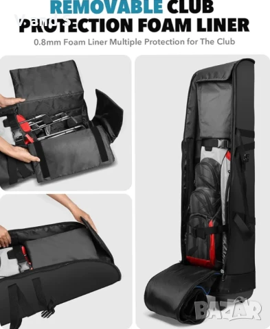 Пътна чанта за голф Findway с колелца [Подобрена], Здрава, устойчива на износване водоустойчива , снимка 2 - Чанти - 50639697