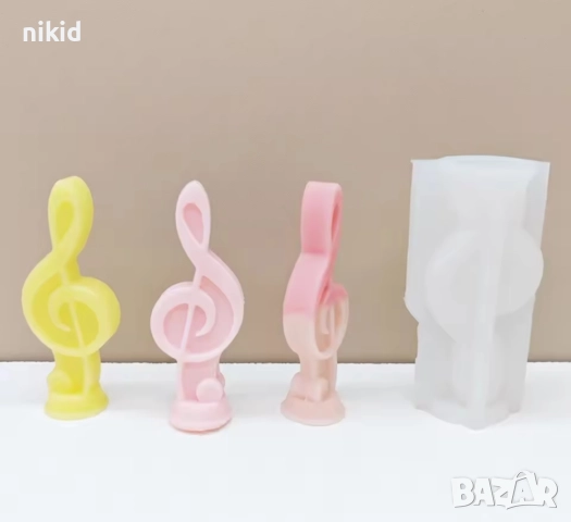 3D Голям Ключ сол нота музика силиконов молд форма фондан шоколад гипс свещ декор