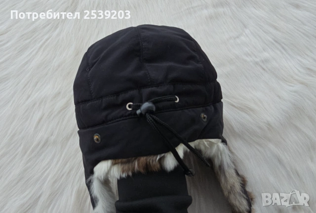 Шапка ушанка с естествен косъм, снимка 8 - Шапки - 53347989