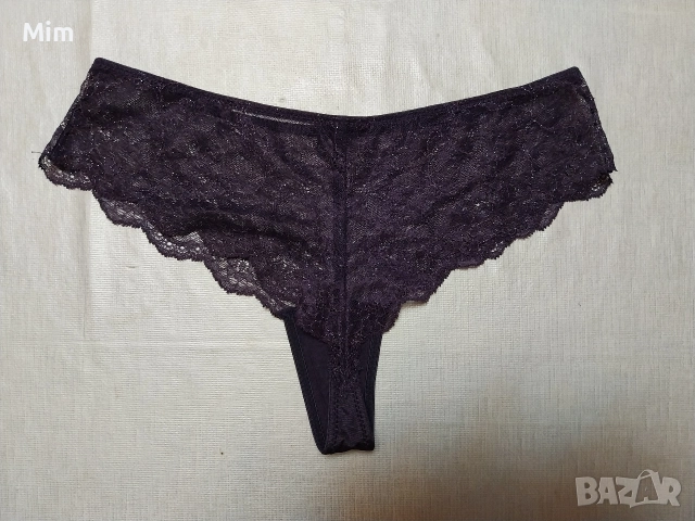 S Тъмно лилава дантелена полупрашка , снимка 2 - Бельо - 52676364
