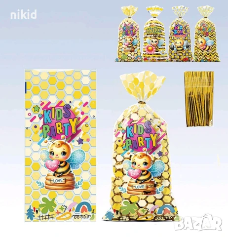 10 бр пчела пчели пчелички подаръчни торбички опаковъчни пликчета сладки ръчна изработка подарък, снимка 2 - Други - 50814254