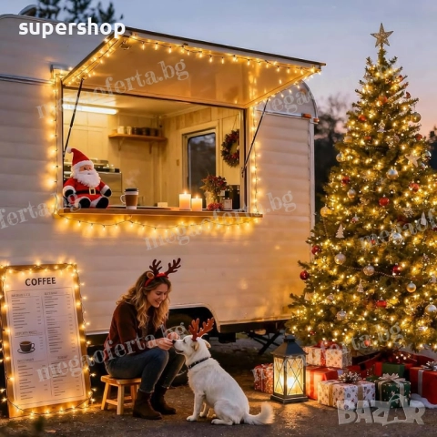 Светещ Коледен Гирлянд 50м. с 250 Диода Топла Светлина Коледна Украса, снимка 7 - Други - 52514054