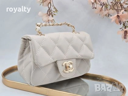 Ch🅰️nel Нова Сива Кожена Дамска Чанта , снимка 2 - Чанти - 53743557