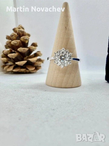 Сребърен пръстен с кубичен Цирконий , снимка 3 - Пръстени - 53098919
