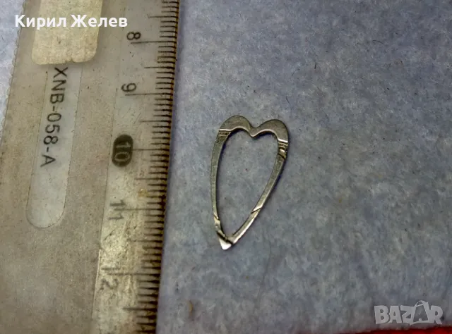 СТАР СТИЛНО ОРНАМЕНТИРАН НЕЖЕН СРЕБЪРЕН ПЕНДАНТ СЪРЧИЦЕ СРЕБРО ВИСОКА ПРОБА с БЯЛА ПОЗЛАТА 49487, снимка 6 - Антикварни и старинни предмети - 49682718