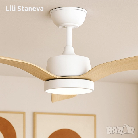 Таванен вентилатор Brizy Bright Outdoor с дистанционно управление,LED осветление,6 скорости,45W DC. , снимка 9 - Вентилатори - 51472460