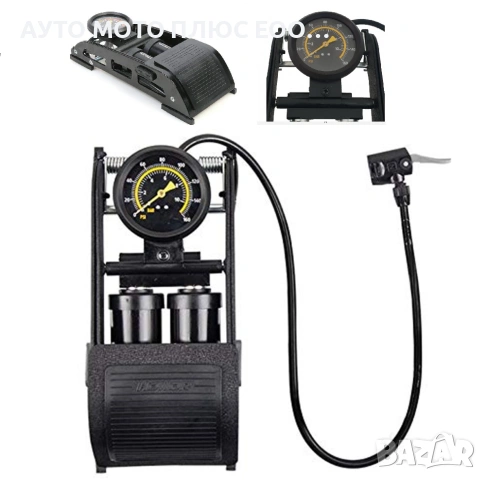 Крачна помпа с манометър - Двубутална.