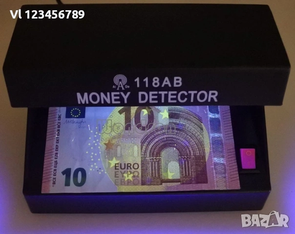 Портативен детектор за банкноти АD 118 АB, UV фенер,