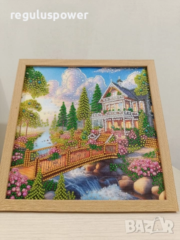 Диамантен гоблен 25 х 25 см. Готов изработен в рамка. , снимка 8 - Гоблени - 53668636