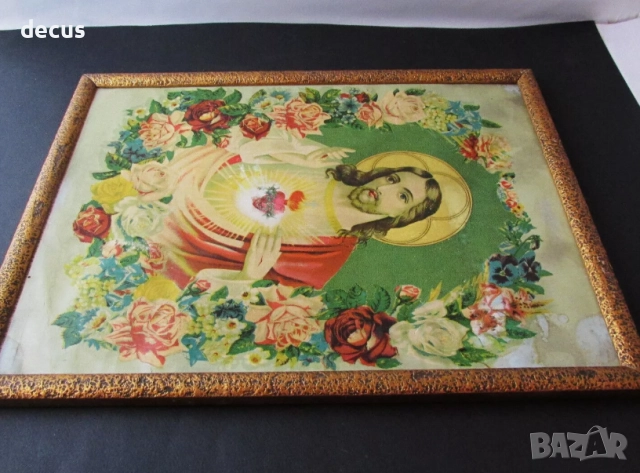 Антична хартиена литопечатна икона на Господ Исус Христос, снимка 10 - Антикварни и старинни предмети - 51463243