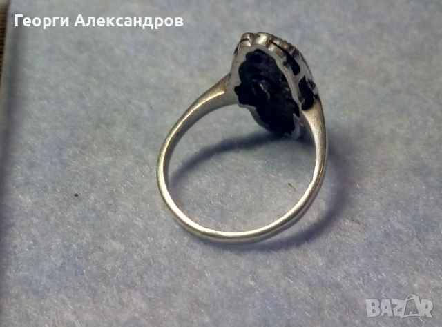 Стар Английски Скъпоценен СРЕБЪРЕН ПРЪСТЕН Сребро 925 с МАРКАЗИТИ, снимка 5 - Пръстени - 52688373