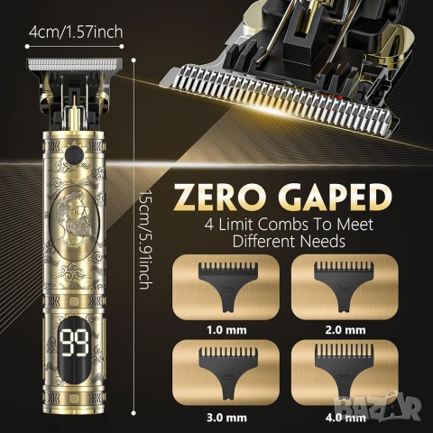 Професионален Акумулаторен Тример за Коса и Брада. Solati, снимка 4 - Тримери - 52414418