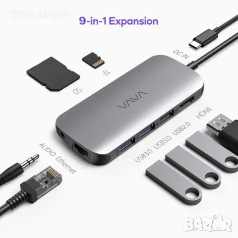 VAVA 9-в-1 USB-C хъб, снимка 2 - Друга електроника - 48776968