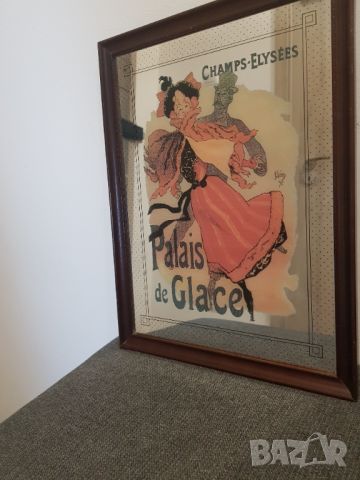 Рекламно огледало с дървена рамка Шанз- Елизе "Леден дворец", снимка 5 - Антикварни и старинни предмети - 46329811