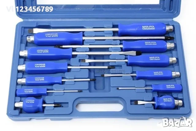 Комплект 12 части професионални ударни отвертки Mar-Pol , снимка 2 - Отвертки - 53877856