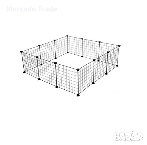 Метална клетка - парк Mercado Trade, За домашни любимци, Черен, снимка 2 - За кучета - 45113504