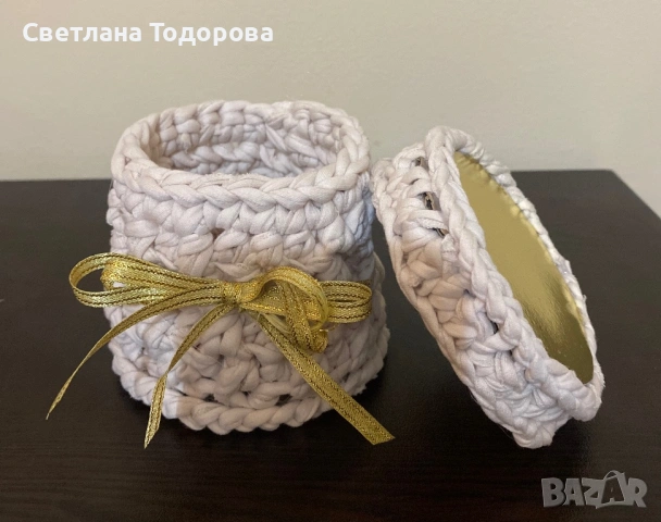 Плетени кутии и панерчета, снимка 5 - Декорация за дома - 53307041