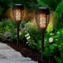Градинска лампа тип факла със соларен панел, соларна за вашата градина, снимка 3