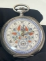 Продавам антикварен джобен часовник Longines (1916-1917 г.) – сребро 0.800, ръчно рисуван циферблат, снимка 6