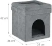 Relaxdays Cat and Small Dog House Сгъваема табуретка Височина 42 x 38 x 38 cm Сива, снимка 3