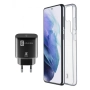 Cellularline Пакет за Samsung Galaxy S22 Ultra - Калъф + Зарядно 220V UBS-C 25W, снимка 1