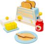 Bigjigs Toys Дървен комплект за закуска, кухненски аксесоари за игра за малки деца 18+ месецца, снимка 1