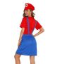 Дамски костюм Super Mario, дамски карнавален костюм Супер Марио с рокля, шапка и мустаци, размер: М, снимка 6