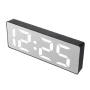 LED дигитален настолен часовник огледало с термометър големи цифри температура постоянно светещ, снимка 5