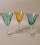Три елегантни чаши за вино от цветен кристал, снимка 2