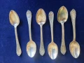 лъжички за чай / кафе, посребрени, к-т 6 броя, модел "Дубок", СССР / + прибори от този модел отделно, снимка 1