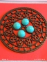 Винтидж бижу с тюркоазени камъни филигранна изработка 49390, снимка 6