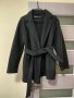 Късо черно палто с колан от Zara, снимка 1 - Палта, манта - 45036382