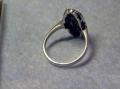 Стар Английски Скъпоценен СРЕБЪРЕН ПРЪСТЕН Сребро 925 с МАРКАЗИТИ, снимка 5