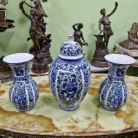 Уникален комплект антикварни колекционерски холандски порцеланови вази Delft , снимка 2 - Вази - 45220144