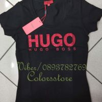 Дамска Черна тениска Hugo Boss-SS143m, снимка 1 - Тениски - 45520106