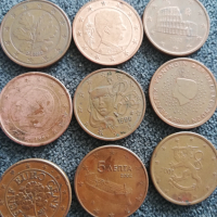 лот от 9 монети от 5 евро-цента 1999-, снимка 12 - Нумизматика и бонистика - 42125310