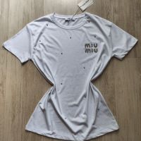 Памучни дамски тениски Miu Miu - два цвята - 25 лв., снимка 6 - Тениски - 45826630