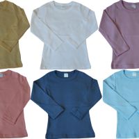 Детски тениски с дълъг ръкав 100% памучен рипс - цветни, снимка 1 - Бебешки блузки - 45649216