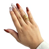 Красив дамски пръстен от неръждаема стомана с изящни извивки, снимка 6 - Пръстени - 45454733