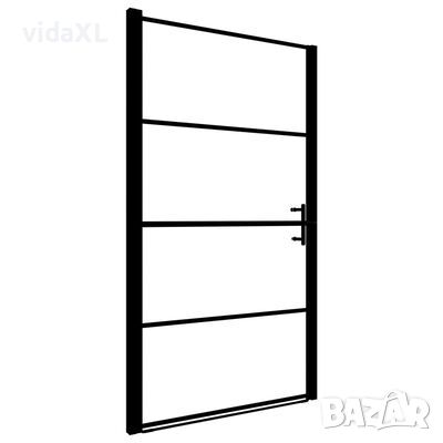 vidaXL Врата за душ, закалено стъкло, 91x195 см, черна(SKU:145672, снимка 1