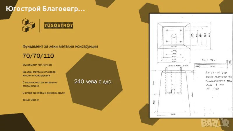 Фундамент за леки метални конструкции, снимка 1