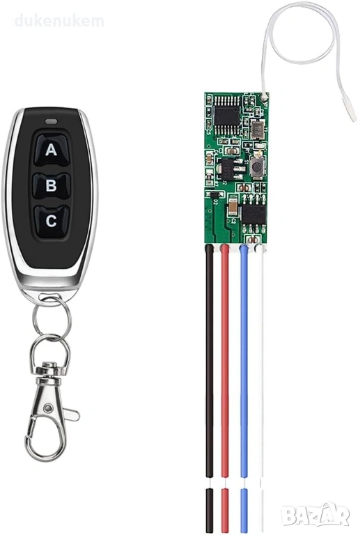 RF реле модул 433 MHz с дистанционно управление за DC мотор, снимка 1