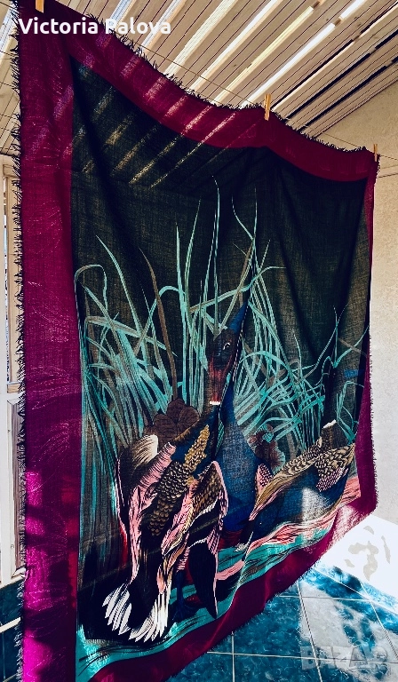 Голям дизайнерски шал - картина тънка вълна, снимка 1