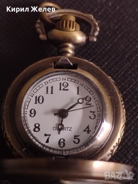 Мини джобен часовник красива орнаментика перфектно състояние 44911, снимка 1