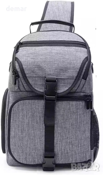 LICAEVEY чанта с презрамка за DSLR/SLR/безогледални фотоапарати, сива, снимка 1