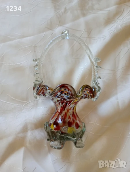 Стъклена кошница Мурано стъкло , снимка 1