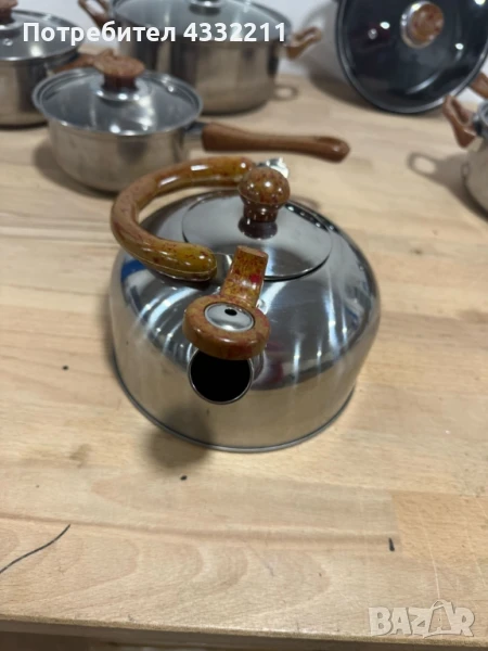 Комплект тенджери + подарък кухненски прибори розов, черен или зелен цвят DJ37+TV1316, снимка 1